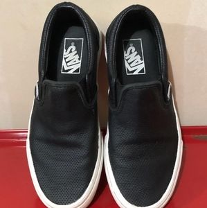 Black leather vans